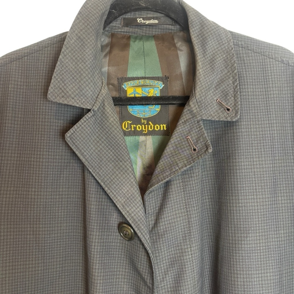 Vintage Trench Coat By Croydon Checkered Size Medium